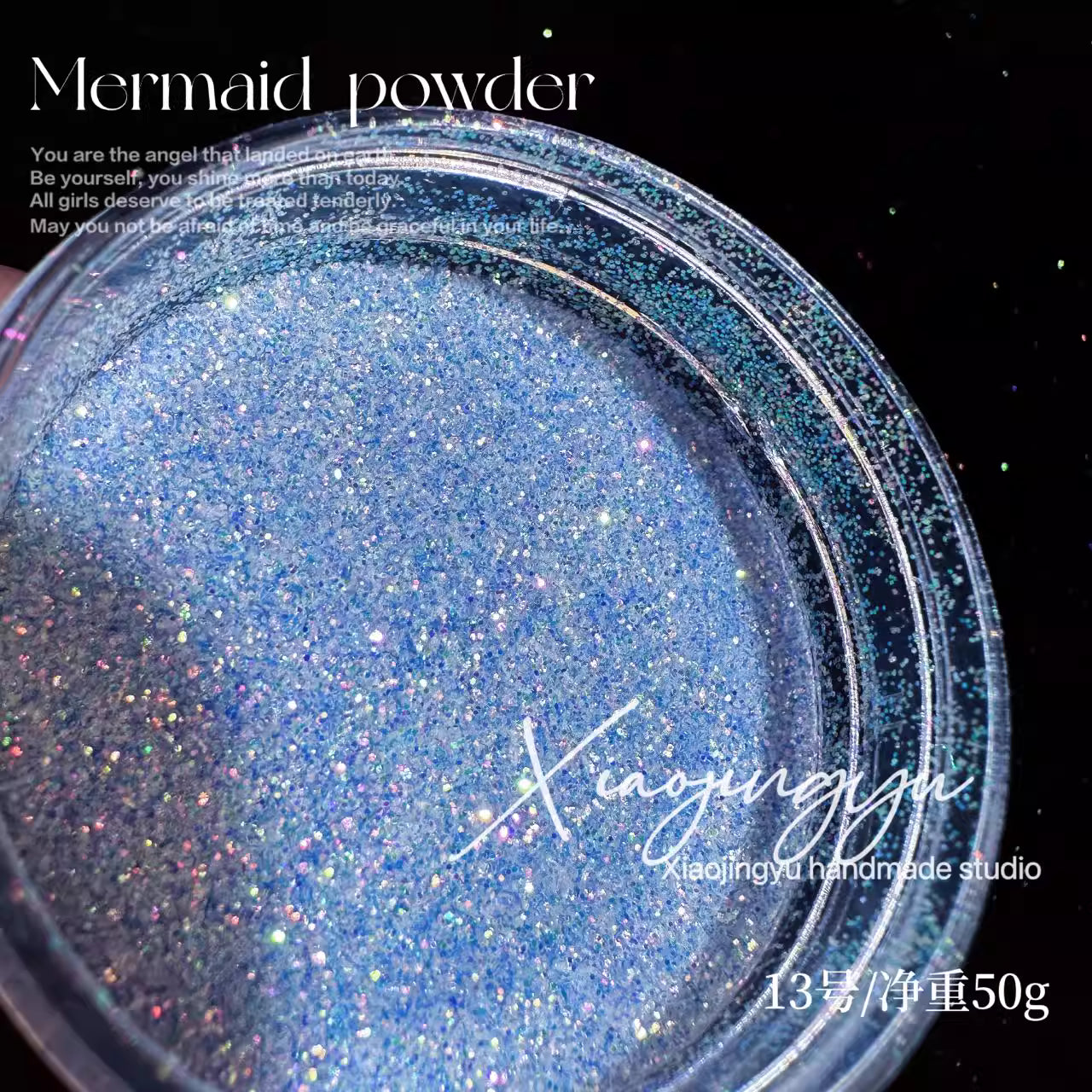 50G Mermaid Sea Salt Crystal Diamond Flowing Maple Nail Art Glitter Glitter Powder Fantasy Quicksand Flash Diamond Powder Material