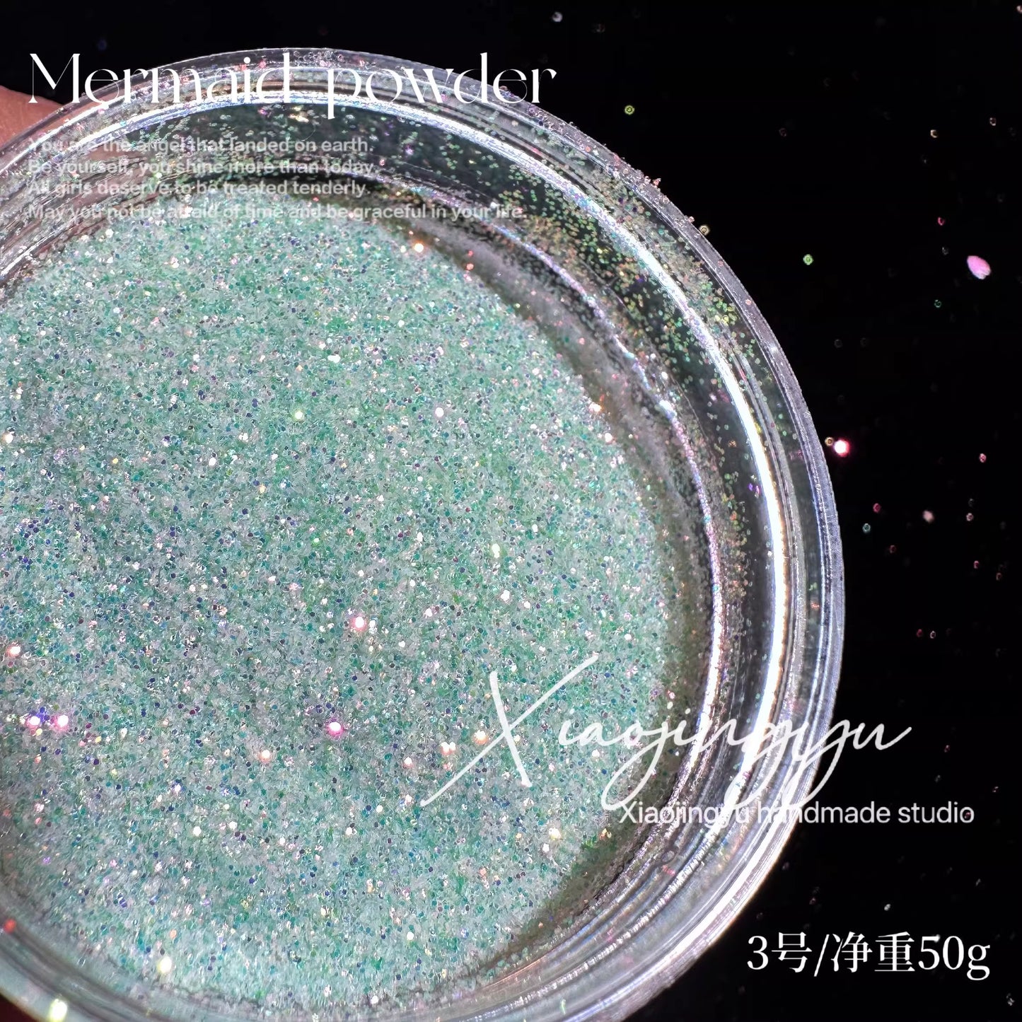 50G Mermaid Sea Salt Crystal Diamond Flowing Maple Nail Art Glitter Glitter Powder Fantasy Quicksand Flash Diamond Powder Material