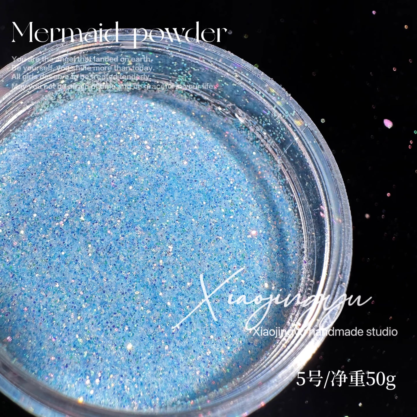 50G Mermaid Sea Salt Crystal Diamond Flowing Maple Nail Art Glitter Glitter Powder Fantasy Quicksand Flash Diamond Powder Material