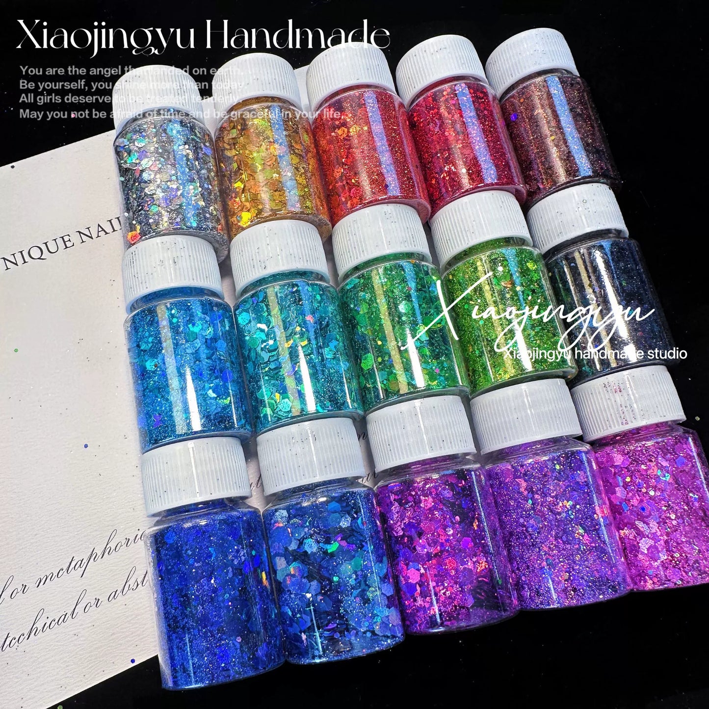 100ml/20ml Laser glitter powder mixed glitter powder sequins laser fine powder hexagonal glitter